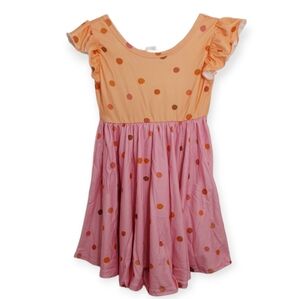 Dot Dot Smile Little Girls Dress Size 2T Peach & Bubblegum Dot Empire Dress